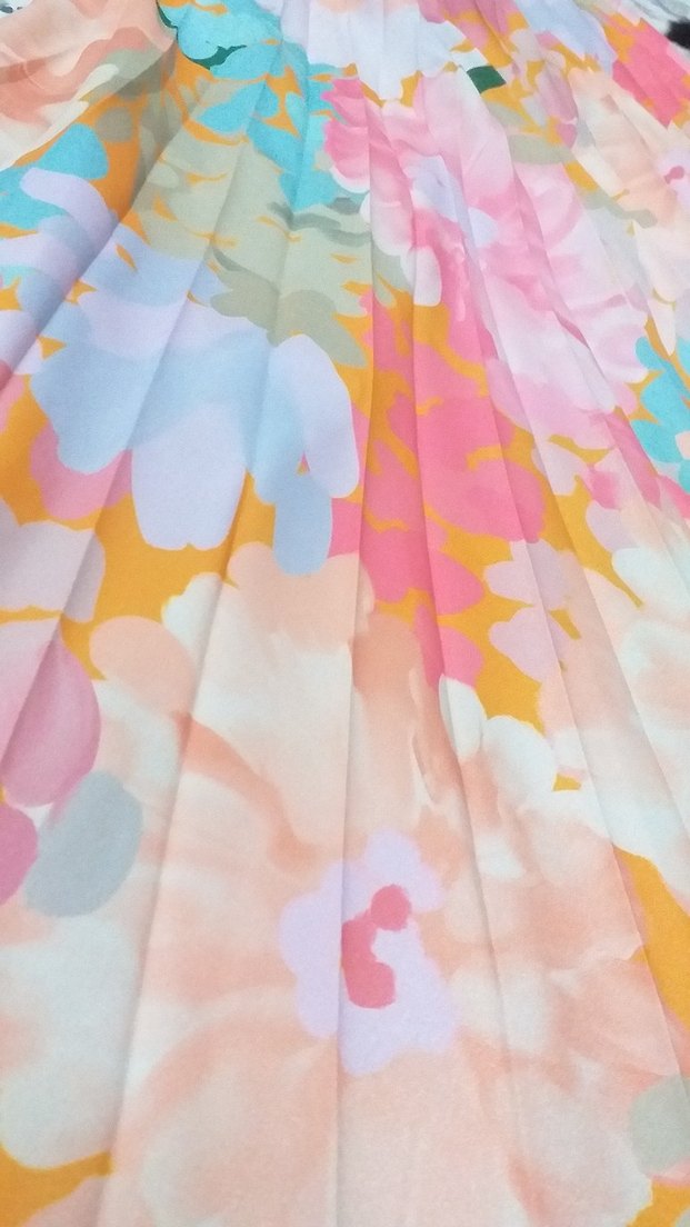 Piliseli Pastel Renkli Uzun Etek - Görsel 4