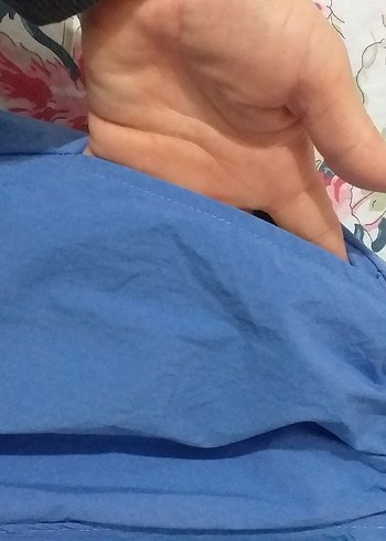 Bohem Tarz Mavi Uzun Keten Etek - Görsel 4