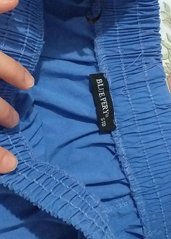 Bohem Tarz Mavi Uzun Keten Etek - Görsel 3