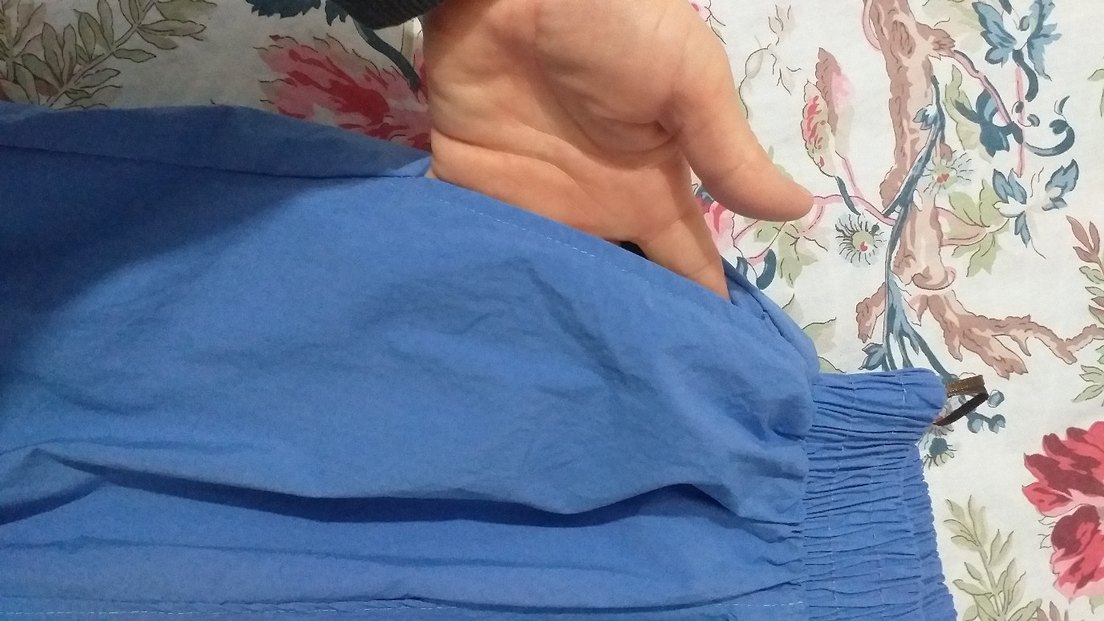 Bohem Tarz Mavi Uzun Keten Etek - Görsel 4