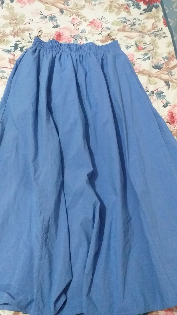 Bohem Tarz Mavi Uzun Keten Etek - Görsel 2
