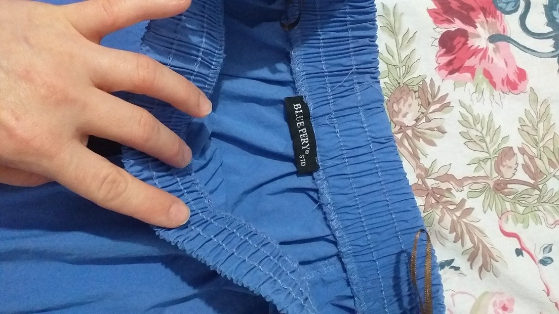 Bohem Tarz Mavi Uzun Keten Etek - Görsel 3