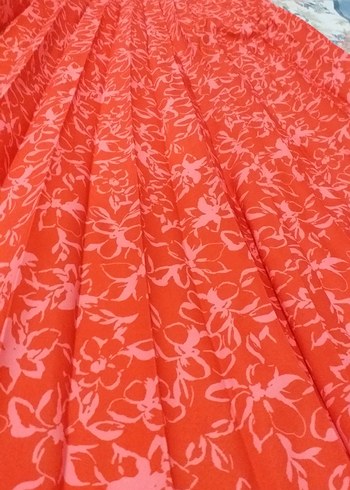 Kadın Kırmızı Piliseli Uzun Etek - Görsel 2