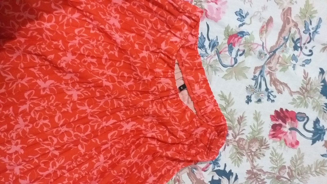 Kadın Kırmızı Piliseli Uzun Etek - Görsel 3