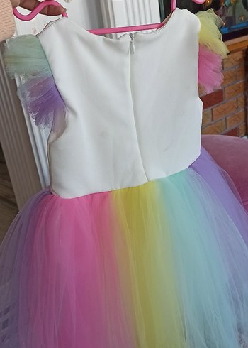 4 Yaş Beden çeşitli Renk Unicorn Elbise