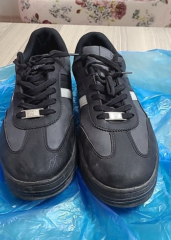 Diğer Siyah Gri Erkek Spor Ayakkabı Velcro