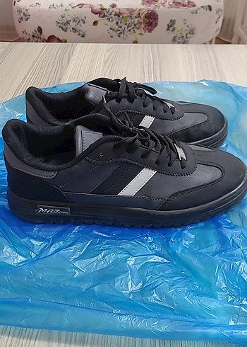 Siyah Gri Erkek Spor Ayakkabı Velcro