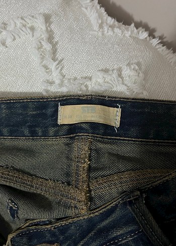 Stradivarius Tokalı Eskitme Wide Leg Jean - Görsel 3