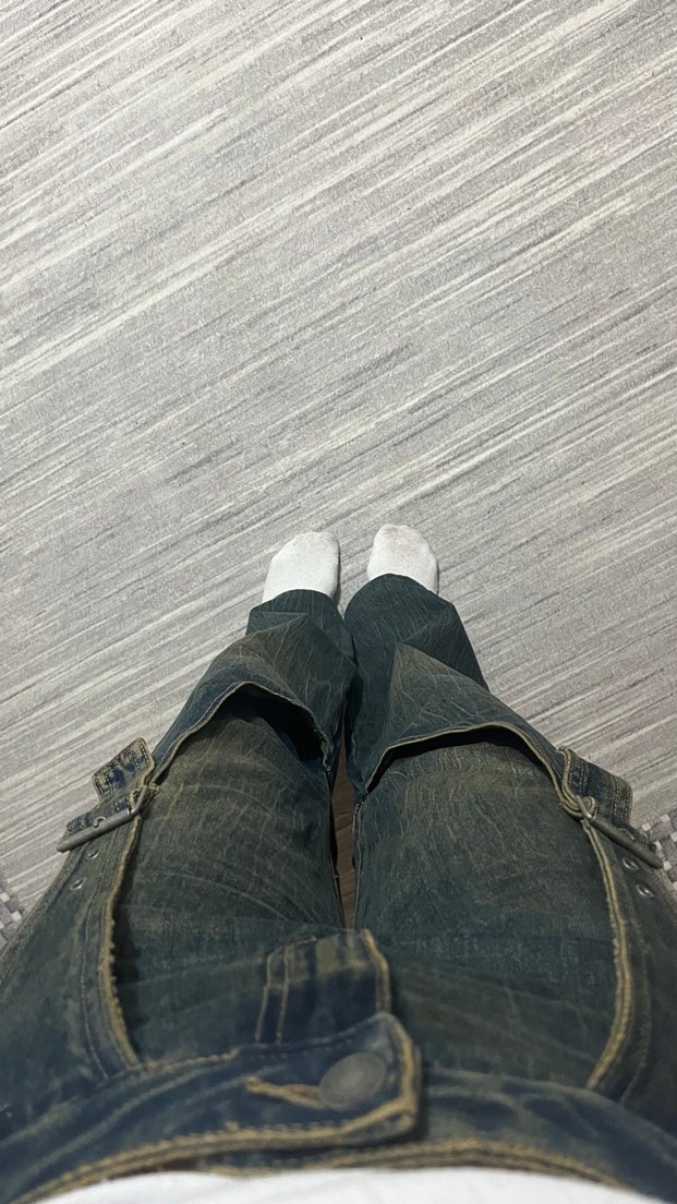 Stradivarius Tokalı Eskitme Wide Leg Jean - Görsel 4