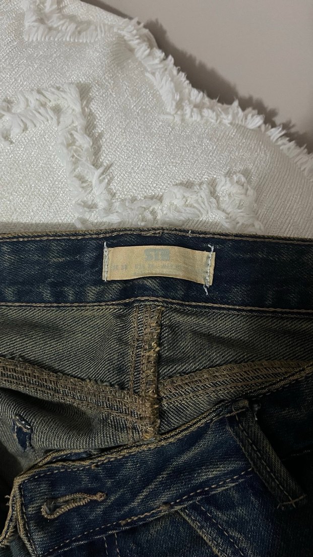 Stradivarius Tokalı Eskitme Wide Leg Jean - Görsel 3