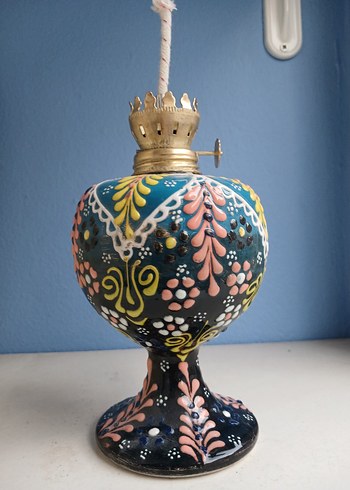 Beden mavi Renk Renkli Desenli Mavili Gaz Lambası