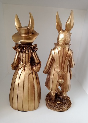 Parlak Altın Tavşan Figürleri Seti - Görsel 4
