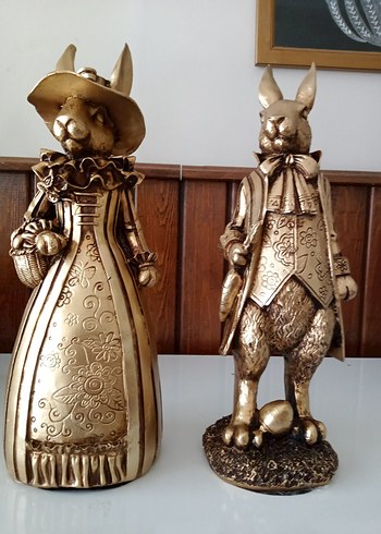 Parlak Altın Tavşan Figürleri Seti - Görsel 7