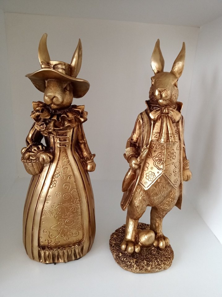 Parlak Altın Tavşan Figürleri Seti - Görsel 2