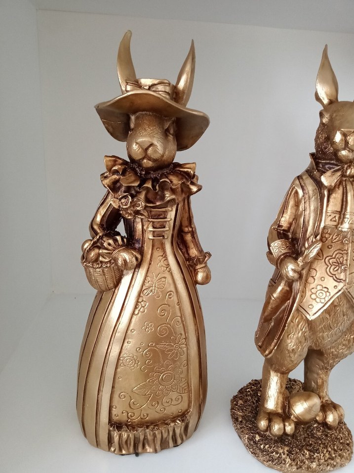 Parlak Altın Tavşan Figürleri Seti - Görsel 3