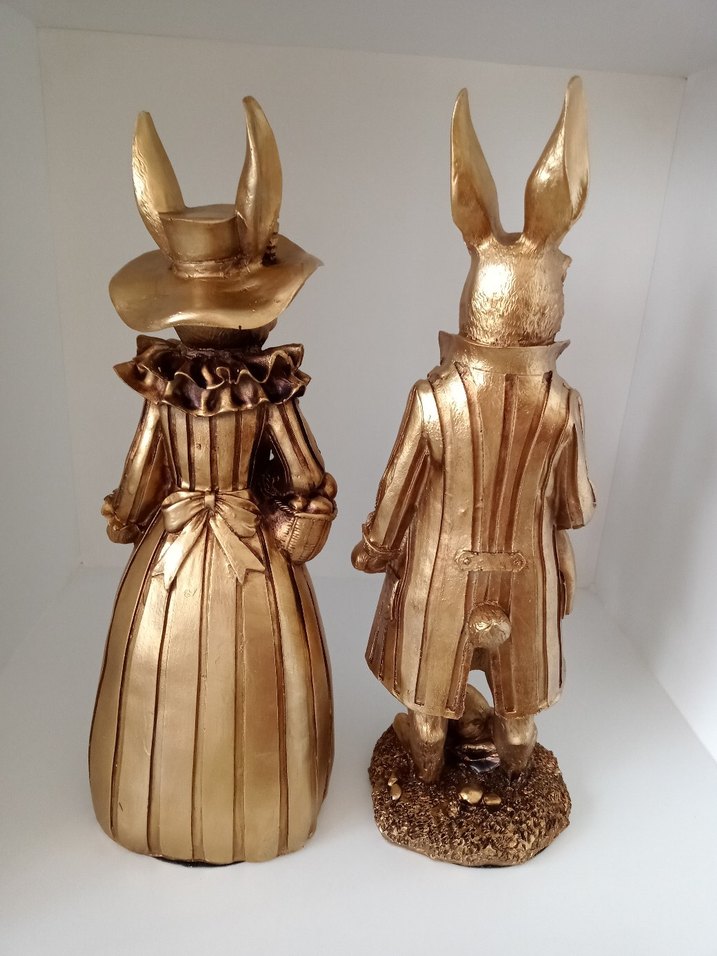 Parlak Altın Tavşan Figürleri Seti - Görsel 4