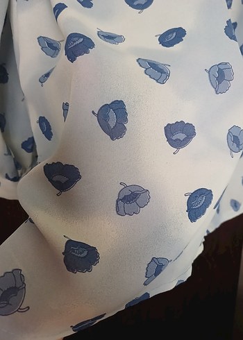 buyuk beden Mavi Desenli Uzun Kollu Gömlek - Görsel 4