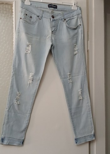 buz mavisi jean pantolon - Görsel 7