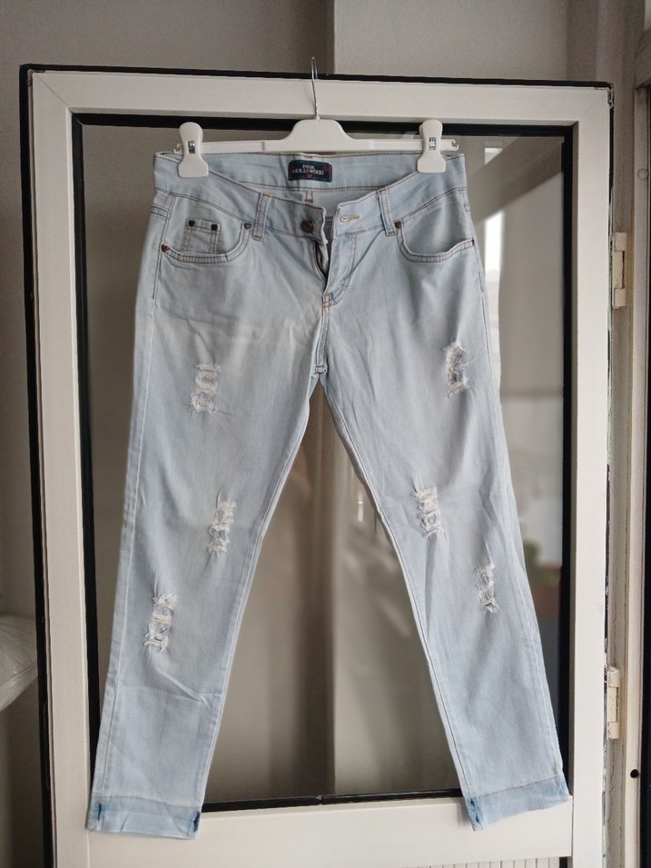 buz mavisi jean pantolon - Görsel 4