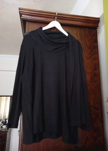 Siyah buyuk beden triko kazak - Görsel 6