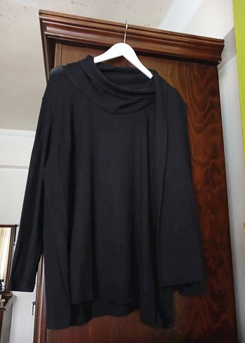 Siyah buyuk beden triko kazak - Görsel 7