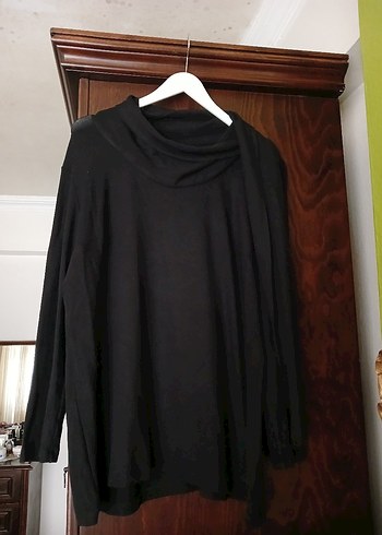 Siyah buyuk beden triko kazak - Görsel 5
