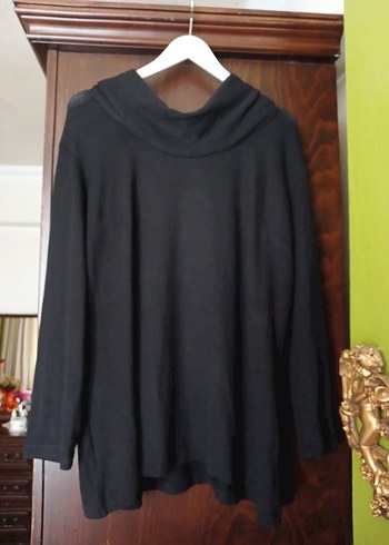 Siyah buyuk beden triko kazak - Görsel 3