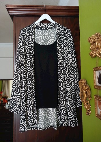 buyuk beden Desenli ceket - Görsel 2