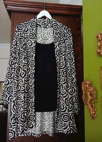 buyuk beden Desenli ceket - Görsel 6