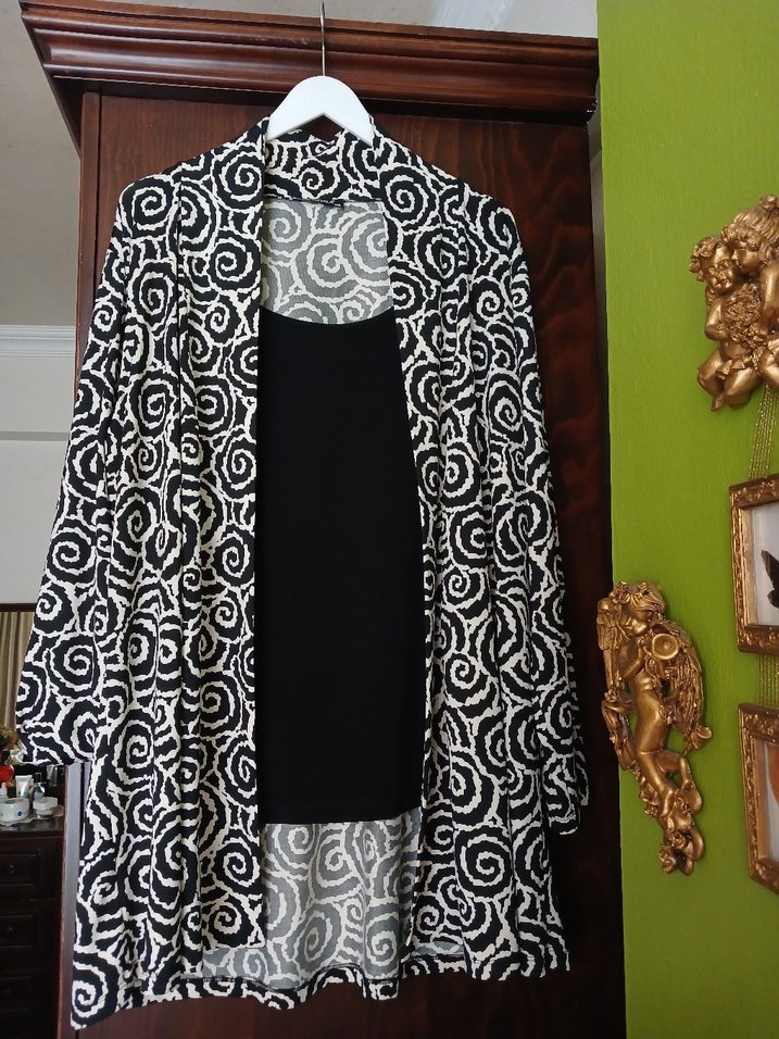 buyuk beden  Desenli ceket - Görsel 5