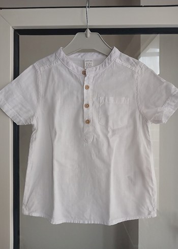 Erkek Çocuk Beyaz Kısa Kollu Gömlek - Görsel 3