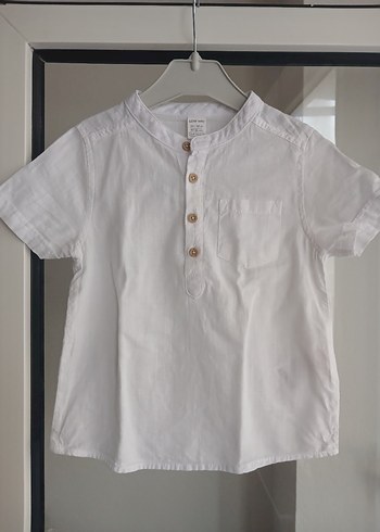 Erkek Çocuk Beyaz Kısa Kollu Gömlek - Görsel 8