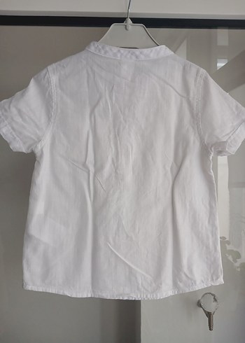 Erkek Çocuk Beyaz Kısa Kollu Gömlek - Görsel 4