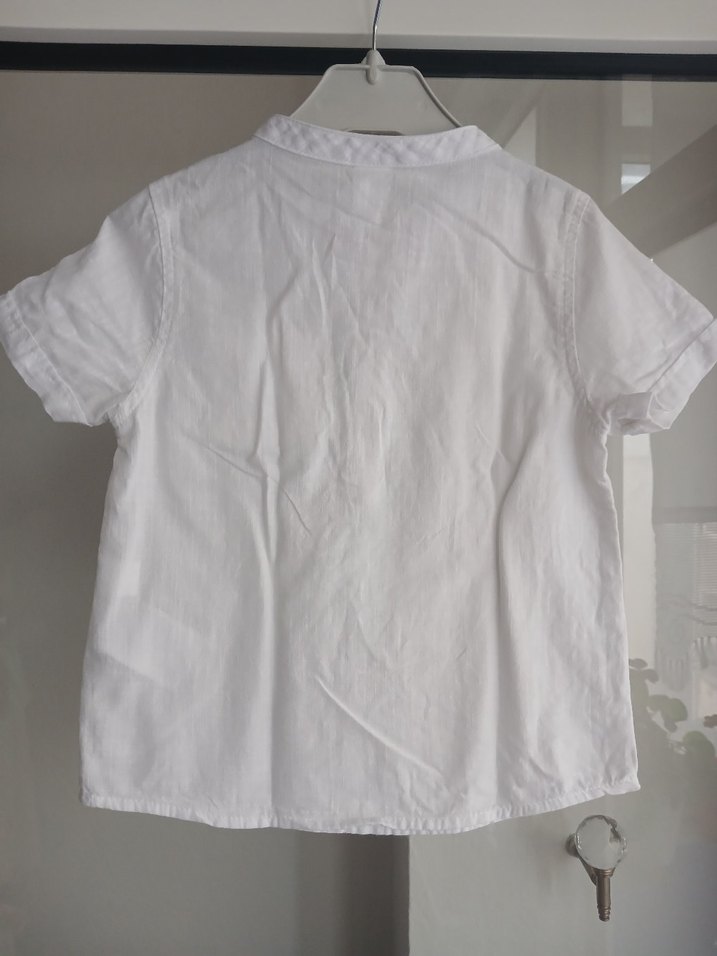 Erkek Çocuk Beyaz Kısa Kollu Gömlek - Görsel 4