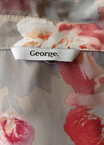 buyuk beden  Çiçekli V Yaka  Gömlek - Görsel 4