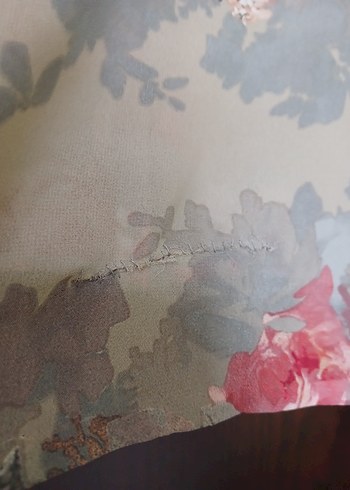 buyuk beden  Çiçekli V Yaka  Gömlek - Görsel 10