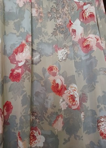 buyuk beden  Çiçekli V Yaka  Gömlek - Görsel 8