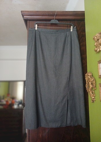 Gri buyuk beden  Uzun Etek - Görsel 6