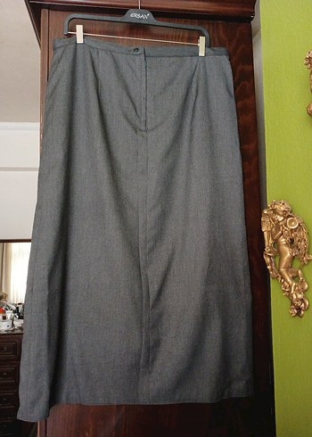 Gri buyuk beden  Uzun Etek - Görsel 8