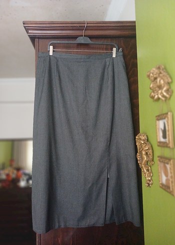 Gri buyuk beden  Uzun Etek - Görsel 2