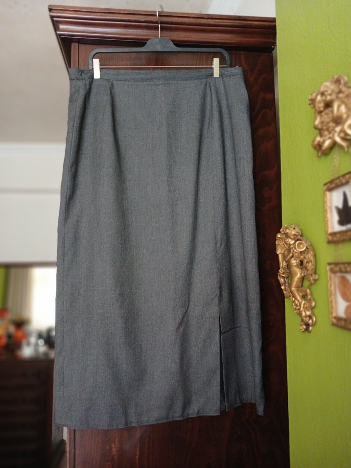 Gri buyuk beden  Uzun Etek - Görsel 4