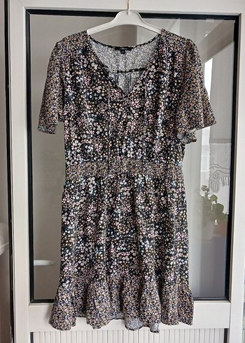 V Yaka Mini Renkli Elbise - Görsel 5