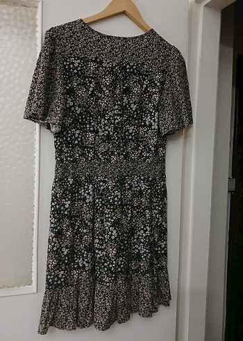 V Yaka Mini Renkli Elbise - Görsel 12