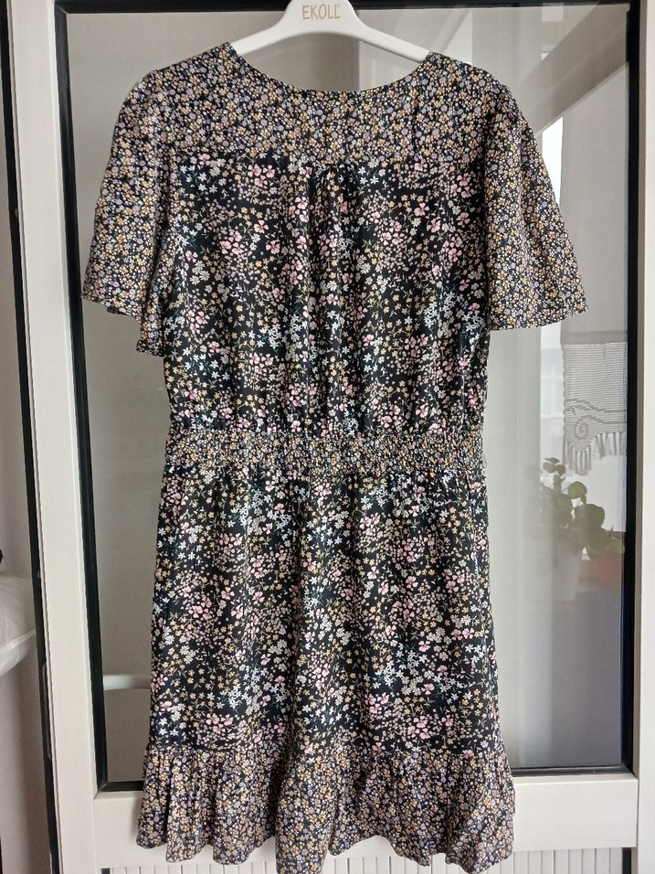 V Yaka Mini Renkli Elbise - Görsel 2