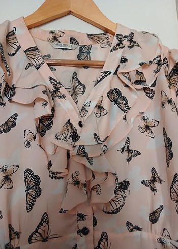 kelebek desenli guzel gomlek - Görsel 7