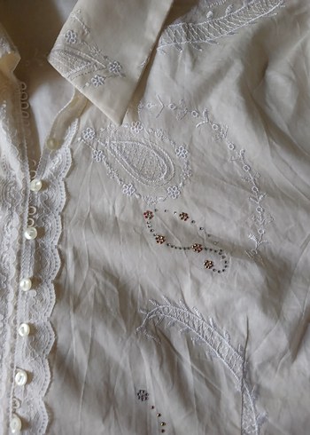 Nakışlı Bohem Gömlek - Görsel 5