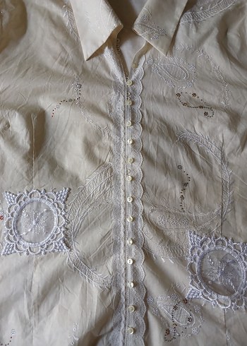 Nakışlı Bohem Gömlek - Görsel 6