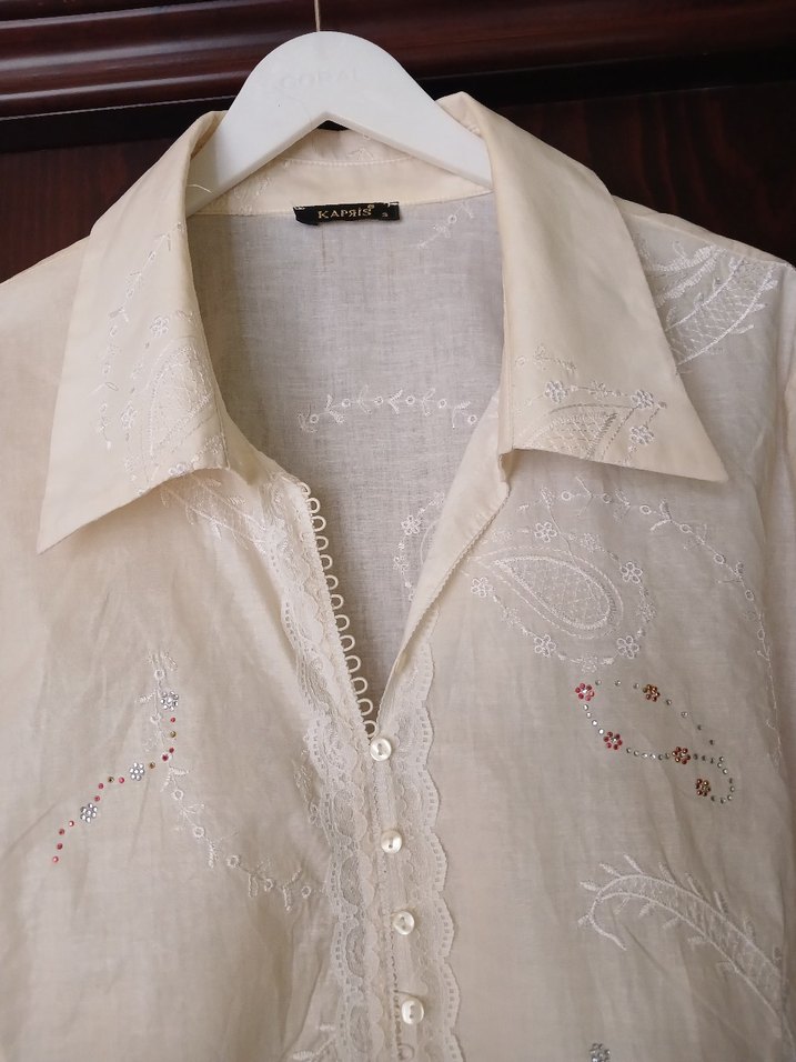 Nakışlı  Bohem Gömlek - Görsel 3