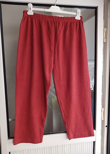 buyuk beden kiremit rengi Kadın pijama alti - Görsel 8