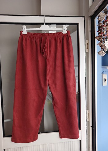 buyuk beden kiremit rengi Kadın pijama alti - Görsel 4